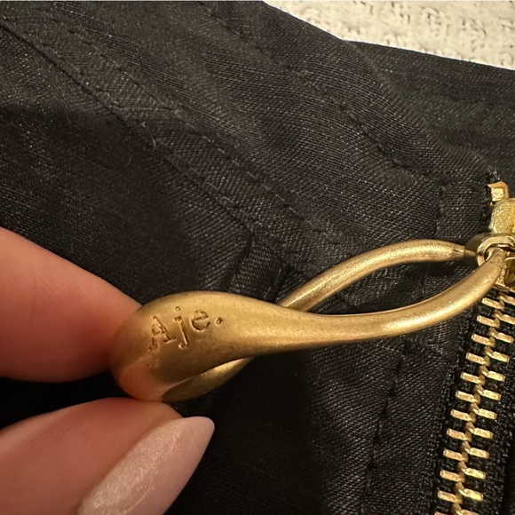 Aje Giselle Long Sleeve Corset Top with gold metal hardware size 12 in black - Picture 11 of 15